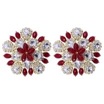 Capas de peito MOSSTYUS Rhinestone Crystal Pasties dourada+vermelha Capas de peito MOSSTYUS Rhinestone Crystal Pasties dourada+vermelha