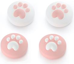 Capas de silicone para analógico com patinha de gato, 4 unidades, para Nintendo Switch Capas de silicone para analógico com patinha de gato, 4 unidades, para Nintendo Switch
