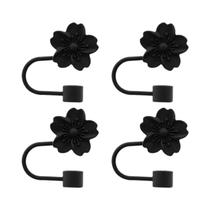 Capas De Silicone Reutilizáveis Para Canudos De Copo Stanley 2/4pcs Pontas De Flor Tampas Acessórios