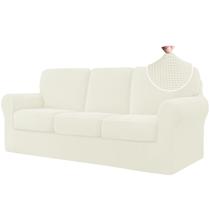 Capas de sofá CHUN YI, 7 peças para sofá de 3 lugares, branco marfim