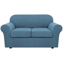 Capas de sofá H.VERSAILTEX, 3 peças para 2 almofadas, poltrona, azul empoeirado