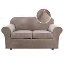 Capas de sofá H.VERSAILTEX Real Velvet Plush, 3 peças, cinza Capas de sofá H.VERSAILTEX Real Velvet Plush, 3 peças, cinza