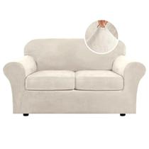 Capas de sofá H.VERSAILTEX Real Velvet Plush 3 peças em marfim