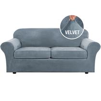 Capas de sofá H.VERSAILTEX Real Velvet Plush, 3 peças para 2 almofadas