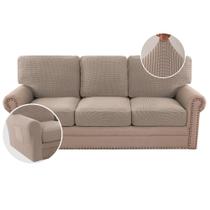 Capas de sofá H.VERSAILTEX Stretch Couch Sand 3 assentos 3 costas