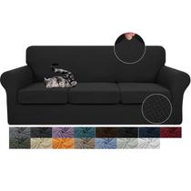 Capas de sofá JIVINER para sofá de 3 almofadas Sofá elástico preto