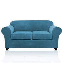 Capas de Sofá PrinceDeco para Loveseat (2 Lugares) - 145 a 180 cm - Azul