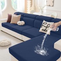 Capas de sofá secionais impermeáveis hyha L Shape Navy Color Capas de sofá secionais impermeáveis hyha L Shape Navy Color