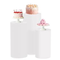 Capas de suporte cilíndrico AHUAWA para festas, 3 peças de elastano branco