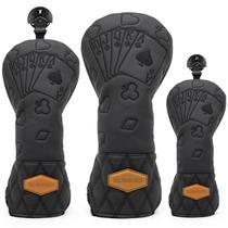 Capas de taco de golfe BAIRBRE Poker Leather para todas as marcas, 3 unidades/conjunto