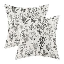 Capas de travesseiro AEIOAE Spring 55x55cm, conjunto de 2 pretas, cinza