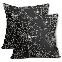 Capas de travesseiro aportt Halloween Spider Web 50x50cm algodão e linho