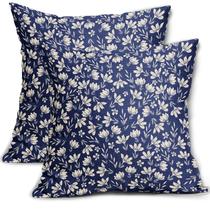 Capas de travesseiro Aytipun azul marinho vintage floral 60x60cm, conjunto de 2