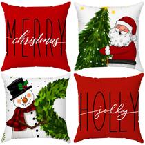 Capas de travesseiro Brightown Christmas 50x50cm, conjunto de 4 poliéster