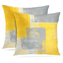 Capas de travesseiro Britimes Modern Home Art Decor 45x45cm Amarelo Cinza Capas de travesseiro Britimes Modern Home Art Decor 45x45cm Amarelo Cinza