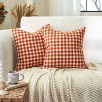 Capas de travesseiro CARRIE HOME Gingham Xadrez Laranja Xadrez 40x40cm Capas de travesseiro CARRIE HOME Gingham Xadrez Laranja Xadrez 40x40cm