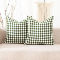 Capas de travesseiro CARRIE HOME Sage Green Farmhouse Plaid 45x45cm