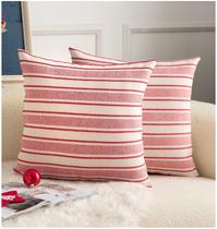 Capas de travesseiro Cethom Christmas Boho Texturizadas Vermelhas 45x45cm Conjunto 2