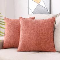 Capas de travesseiro de linho HPUK 45x45cm, pacote com 2 cores de coral