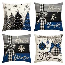 Capas de travesseiro de Natal AVOIN colorlife 45x45 cm, conjunto de 4 Capas de travesseiro de Natal AVOIN colorlife 45x45 cm, conjunto de 4