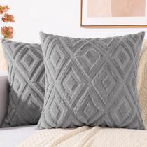Capas de travesseiro DecoruHome Couch Throw 22x22cm, conjunto de 2, cinza