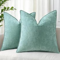 Capas de travesseiro DecoruHome Spring Chenille 60x60cm Aqua Haze, conjunto de 2