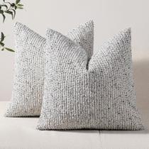 Capas de travesseiro DEZENE listradas 45 x 45 cm, azul, boucle, conjunto de 2