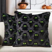 Capas de travesseiro DFXSZ Halloween Black Ghost 50x50cm, conjunto de 2 Capas de travesseiro DFXSZ Halloween Black Ghost 50x50cm, conjunto de 2