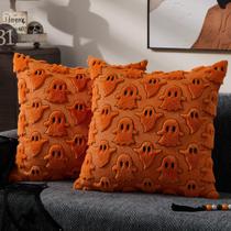 Capas de travesseiro DFXSZ Halloween Orange White Ghost 45x45cm Capas de travesseiro DFXSZ Halloween Orange White Ghost 45x45cm
