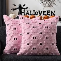 Capas de travesseiro DFXSZ Halloween Pink Ghost 45x45cm, conjunto de 2 Capas de travesseiro DFXSZ Halloween Pink Ghost 45x45cm, conjunto de 2