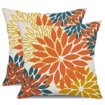 Capas de travesseiro DFXSZ Orange Yellow Flower 45x45cm Conjunto de 2