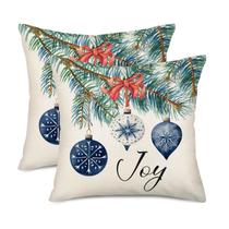 Capas de travesseiro Easternproject Christmas Joy, 45 cm, azul, pacote com 2
