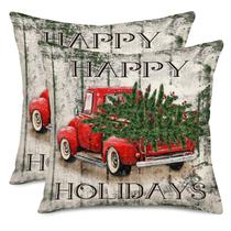 Capas de travesseiro Easternproject Merry Christmas Red Truck 50x50cm