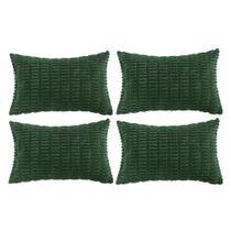Capas de travesseiro Fancy Homi, verde escuro, veludo cotelê 35x60cm, conjunto de 4