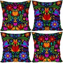 Capas de travesseiro FARMNALL Mexican Fiesta 40x40cm Conjunto de 4 Capas de travesseiro FARMNALL Mexican Fiesta 40x40cm Conjunto de 4