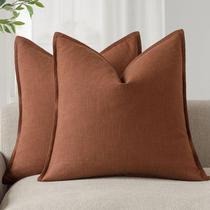 Capas de travesseiro Findtower Decorative Linen 60x60cm Fall Rust Capas de travesseiro Findtower Decorative Linen 60x60cm Fall Rust