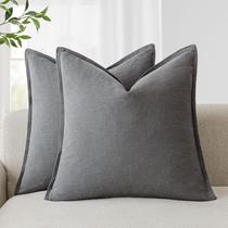 Capas de travesseiro Findtower Decorative Linen 65x65cm Pacote com 2