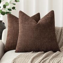 Capas de travesseiro Findtower Soft Textured Chenille 55x55cm Vermelho Marrom