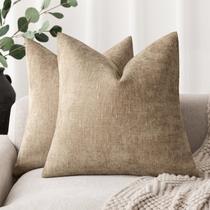 Capas de travesseiro Findtower Textured Chenille 55x55cm, pacote com 2