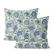 Capas de travesseiro GOLIANDA Boho azul marinho 45x45cm Conjunto de 2 algodões Capas de travesseiro GOLIANDA Boho azul marinho 45x45cm Conjunto de 2 algodões