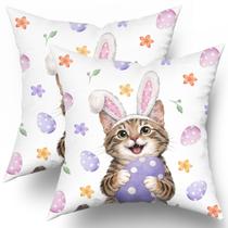 Capas de travesseiro Granbey Easter Cat 60x60cm de algodão, conjunto de 2 Capas de travesseiro Granbey Easter Cat 60x60cm de algodão, conjunto de 2
