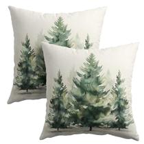 Capas de travesseiro Granbey Watercolor Green Tree 50x50cm Conjunto de 2