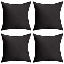 Capas de travesseiro Home Brilliant Waterproof 50x50cm pretas, conjunto de 4