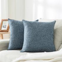 Capas de travesseiro HPUK Linen 45x45cm, pacote com 2 azuis para sala de estar