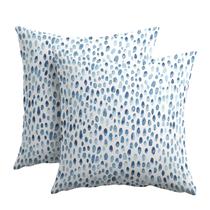 Capas de travesseiro Kawani, azul e branco, de bolinhas, 55x55cm, conjunto de 2