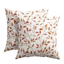 Capas de travesseiro Kawani Fall Leaves 50x50cm, conjunto de 2 algodão e linho