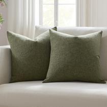 Capas de travesseiro Meekio Dark Moss Green Linen 50x50cm Conjunto de 2 Capas de travesseiro Meekio Dark Moss Green Linen 50x50cm Conjunto de 2