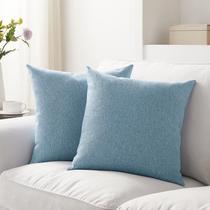 Capas de travesseiro Meekio Light Blue Linen 50x50cm Conjunto de 2 Capas de travesseiro Meekio Light Blue Linen 50x50cm Conjunto de 2