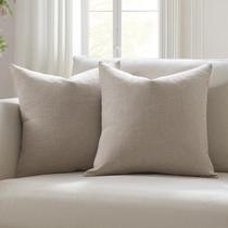 Capas de travesseiro Meekio Light Taupe Linen 45x45cm Conjunto de 2