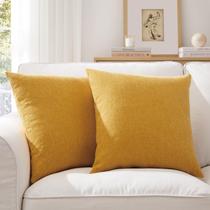 Capas de travesseiro Meekio Mustard Linen 50x50cm Conjunto de 2